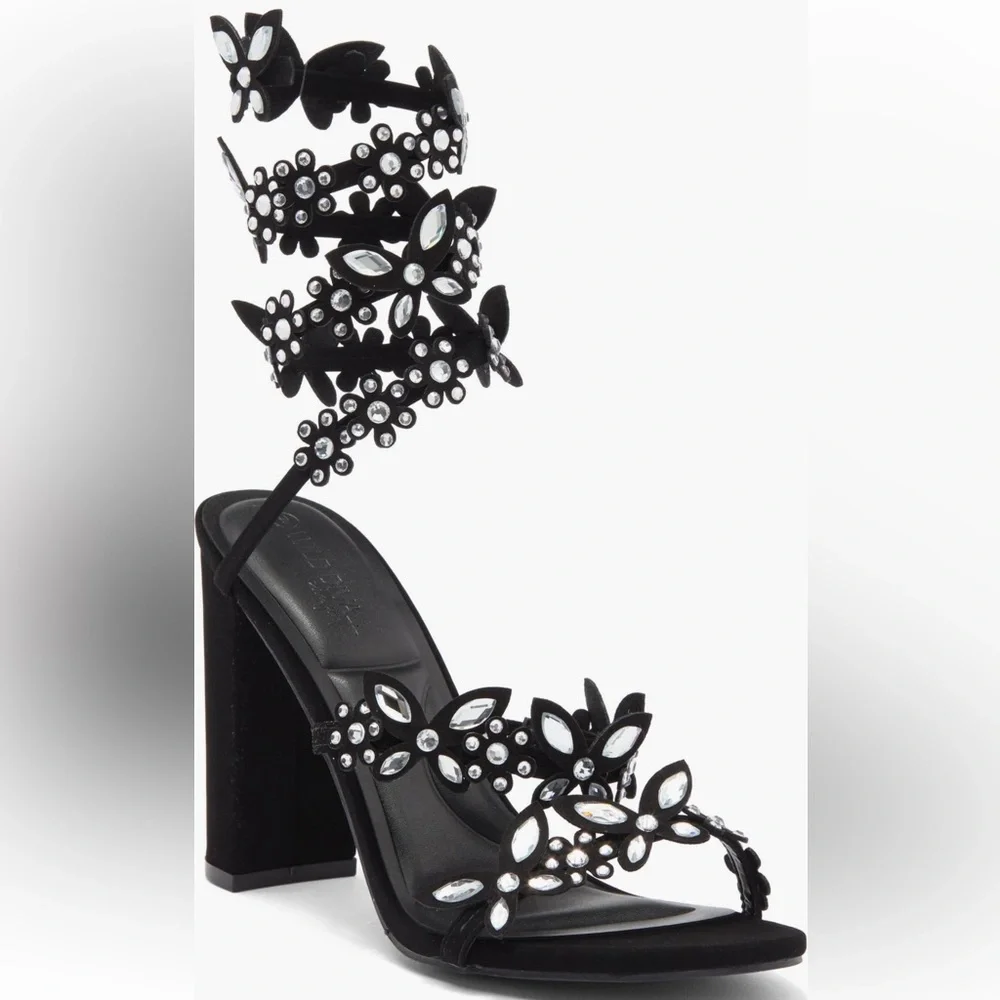 Ankle Wrap Embellished Sandals SZ-9 NIB - Picture 2 of 7